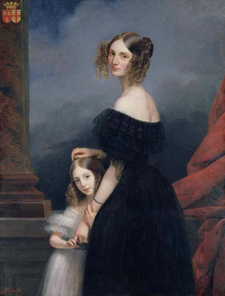 unknow artist Anne-Louise Alix de Montmorency, with her daughter oil painting image